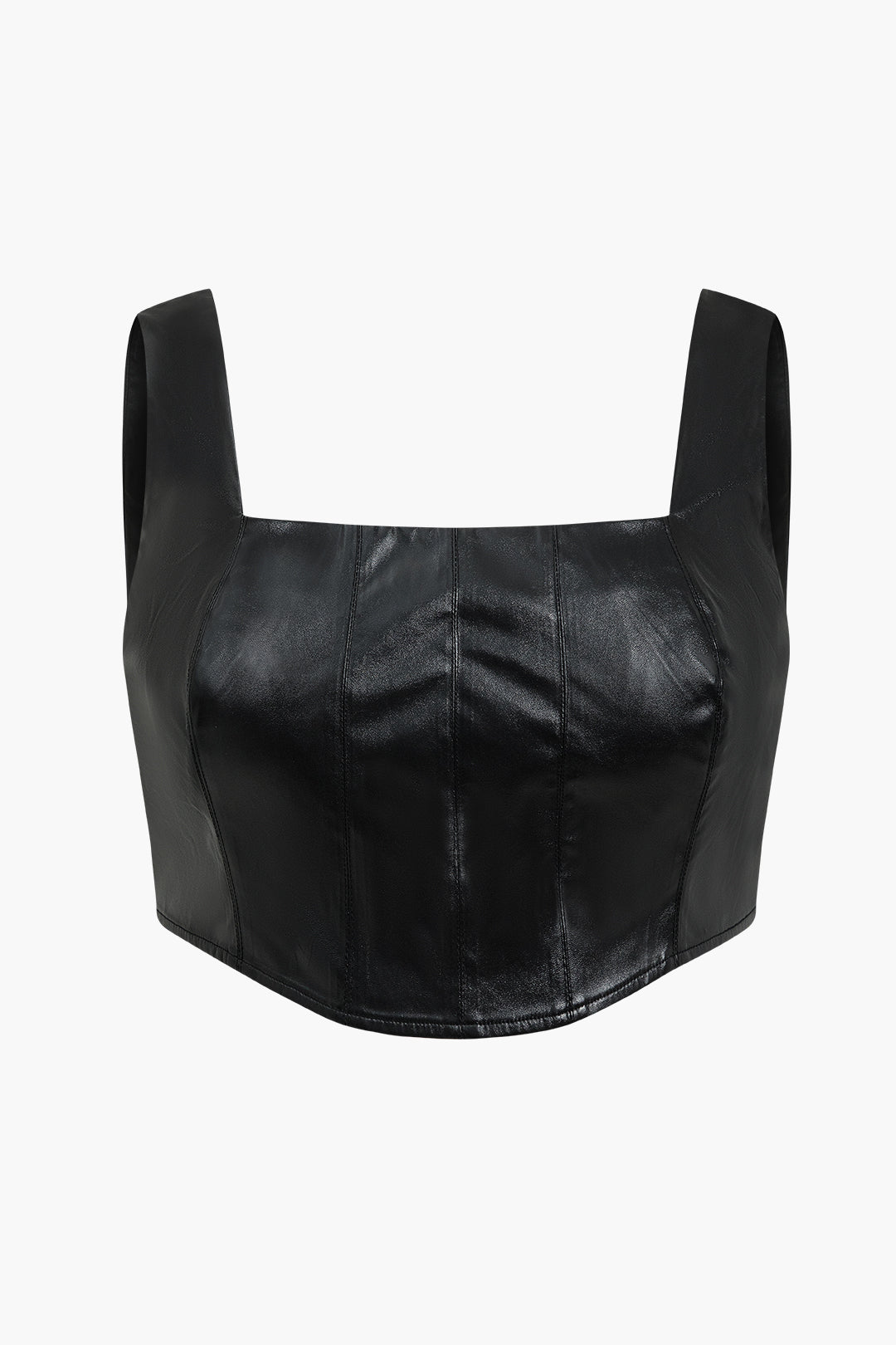 Plus Size Faux Leather Tank Top