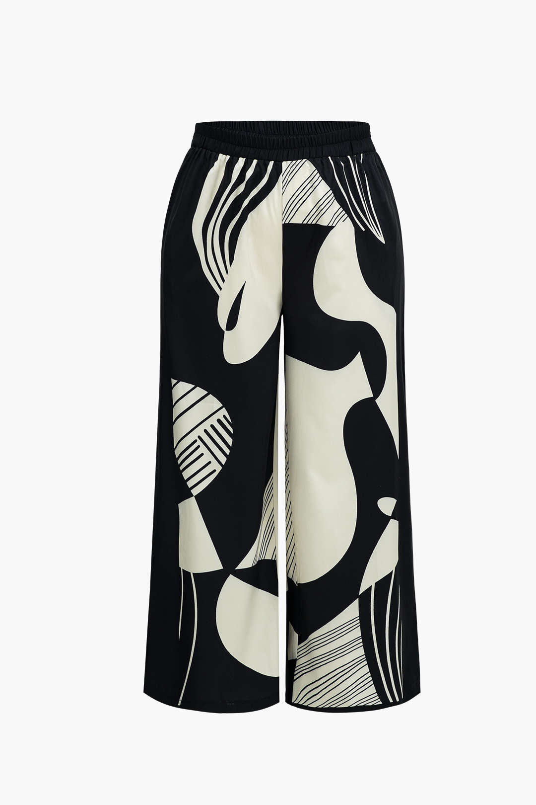 Plus Size Graffiti Print Trousers Set