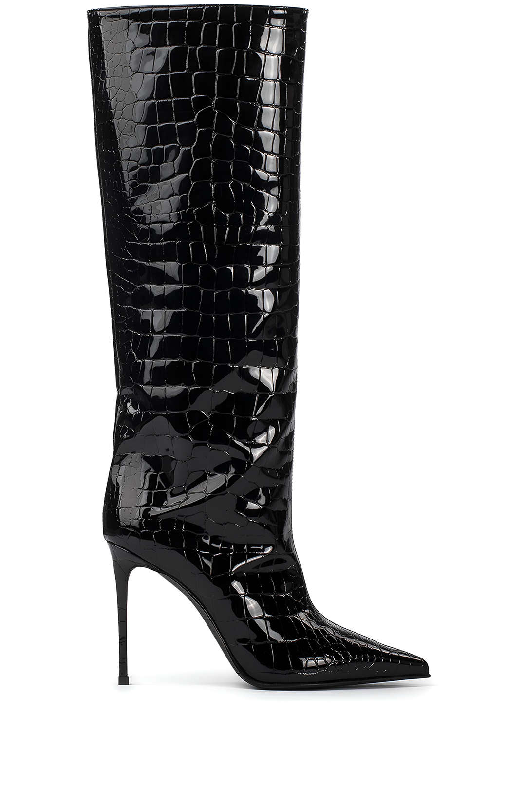 Elegant Crocodile-Pattern Ankle Boots