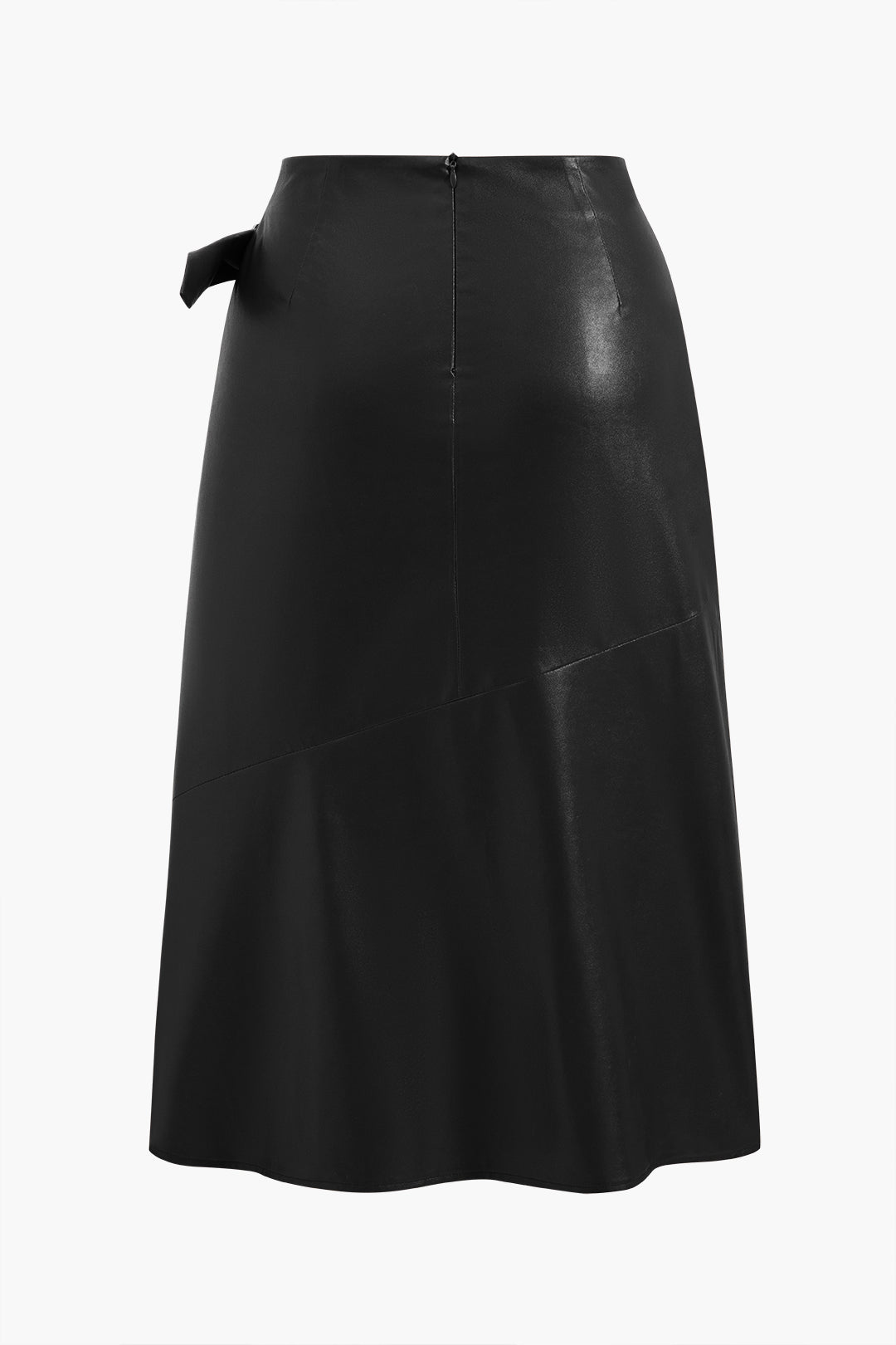 Plus Size Faux Leather Ruched Skirt