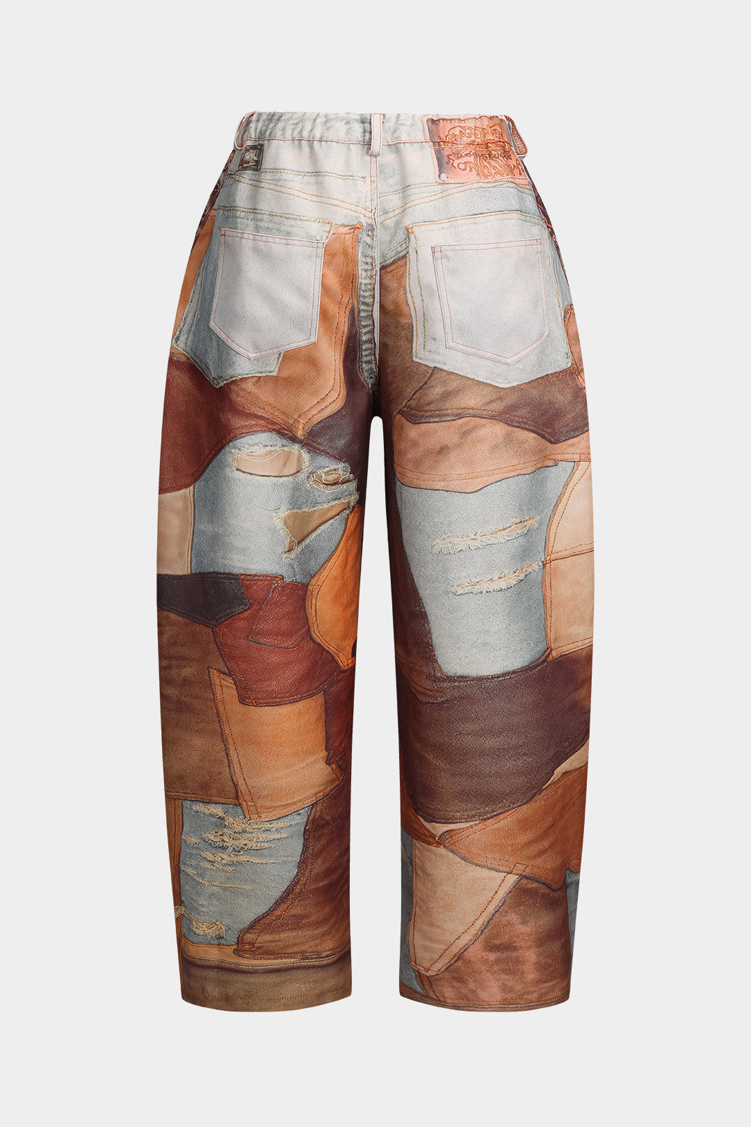 Plus Size Patchwork Pocket Trousers