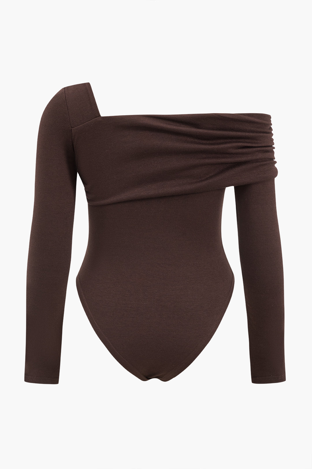 Plus Size Asymmetric Long Sleeve Bodysuit