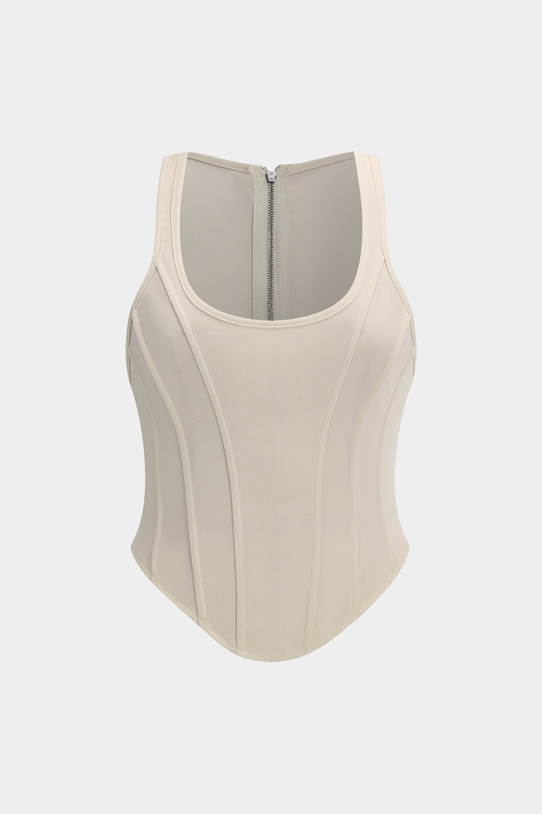 Plus Size Zipper Detail Corset Tank Top